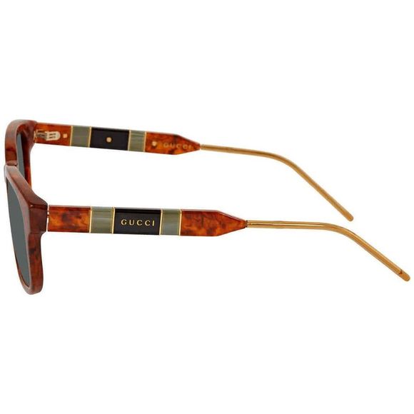 NEW Gucci Green and Havana Rectangular Men's Sunglasses - Picture 3 of 4